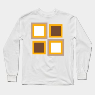 Orange and brown squares design Long Sleeve T-Shirt